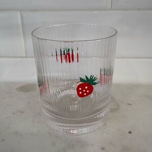 Strawberry Design Clear Glass Tumbler